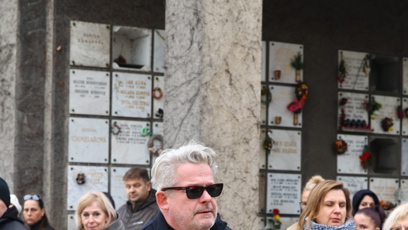 FOTO: Aleš Háma na pohřbu Patrika Hezuckého.