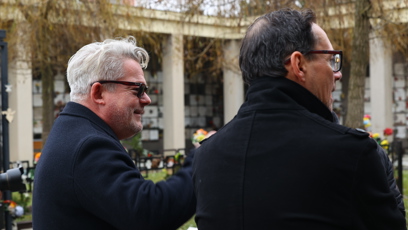 FOTO: Aleš Háma na pohřbu Patrika Hezuckého.