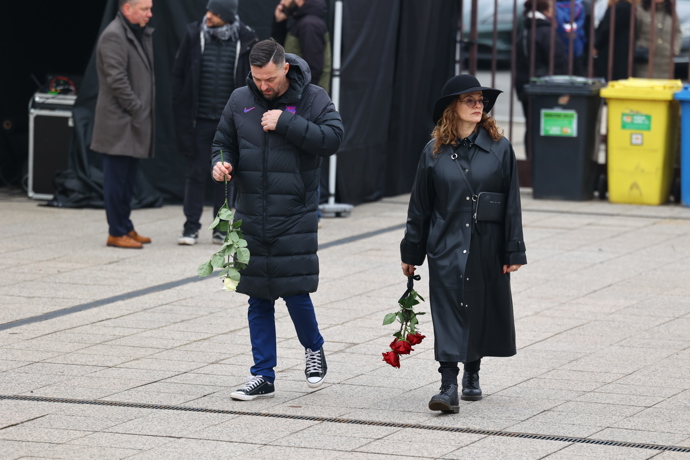 Marta Jandová na pohřbu Patrika Hezuckého.