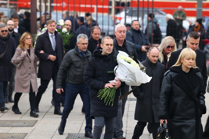 Pavel Cejnar na pohřbu Patrika Hezuckého.