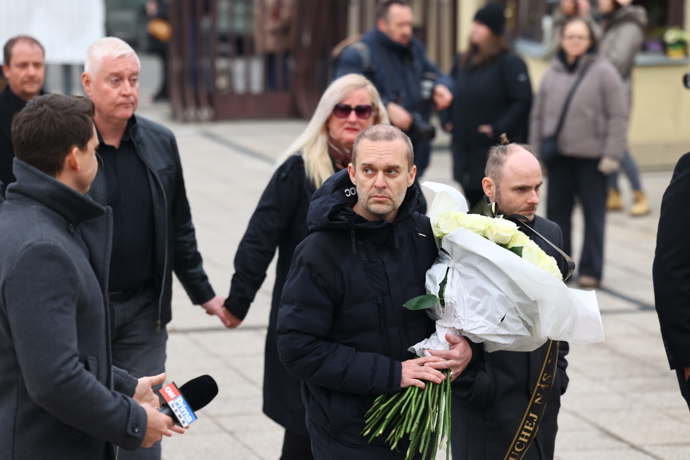 Pavel Cejnar na pohřbu Patrika Hezuckého.