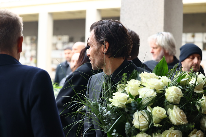 Leoš Mareš na pohřbu Patrika Hezuckého.