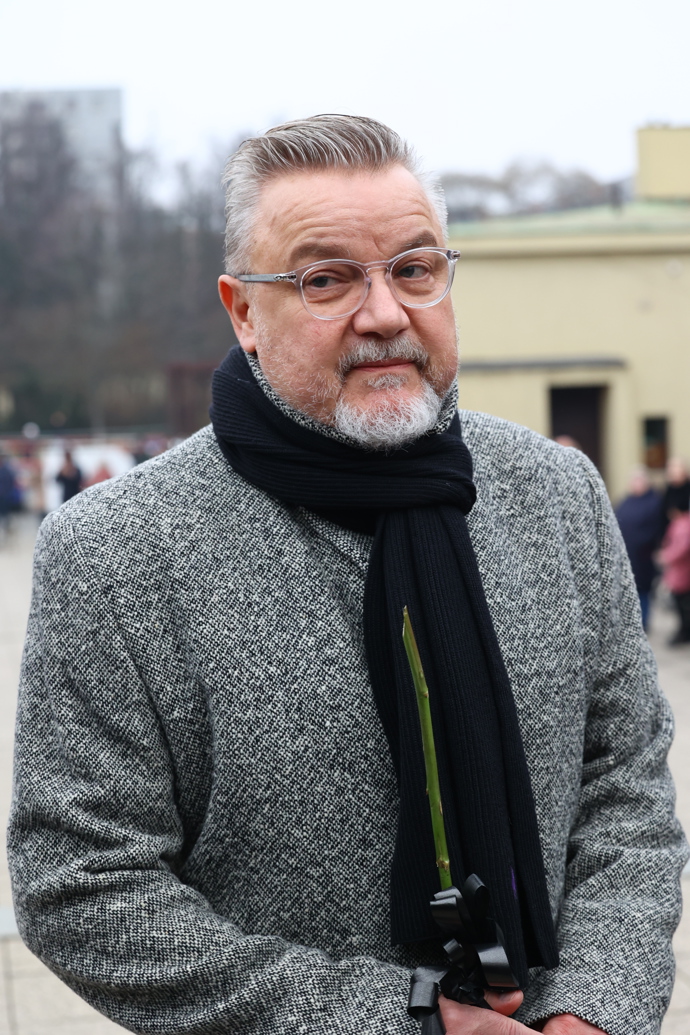 Miloš Pokorný na pohřbu Patrika Hezuckého.