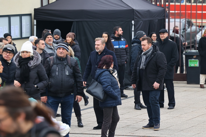 Roman Ondráček na pohřbu Patrika Hezuckého.