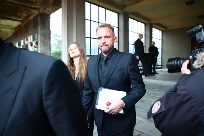 Libor Bouček se ujal smutečního proslovu.