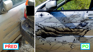 Máte na autě promáčklinu? Využijte ji k vytvoření uměleckého díla!