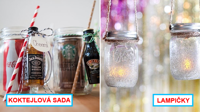 Ze zavařovaček vyrobíte stylové party doplňky.