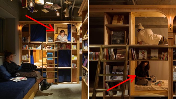 Book and Bed aneb knihy všude, kam se podíváš.