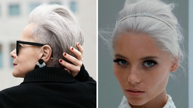 Stříbrné vlasy nemusí být oproti očekávání jen éterické, ale punkové.