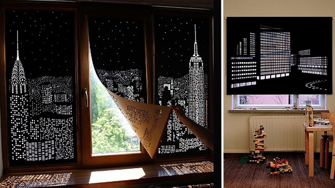 S těmito stylovými roletami budete mít výhled na noční New York. Nebo Londýn.