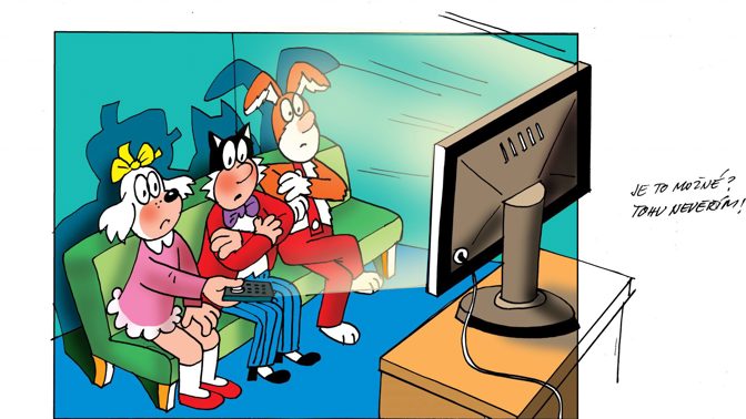 V nových dílech už komiksové postavičky sledují televizi, notebook nebo tablet