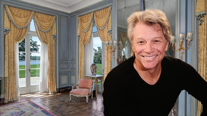 Přepych, až přechází zrak. Zpěvák Jon Bon Jovi prodává svůj zámek, uvnitř má i soukromou hospodu