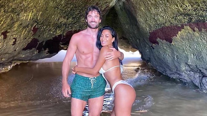 Zpěvačka Nicole Scherzinger s partnerem, ragbistou Thomem Evansem.