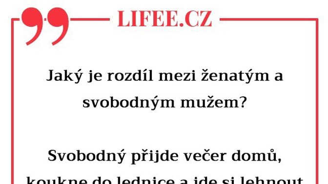 Jaký je rozdíl mezi ženáčem a svobodným mužem? To budete koukat!