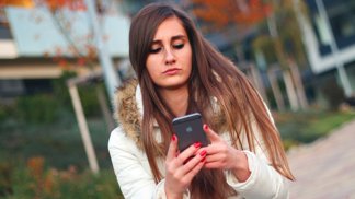 dívka, žena, mobil