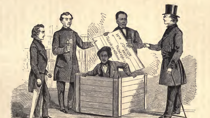 Legendární útěk z otroctví: Henry Box Brown strávil 27 hodin v poštovním balíku