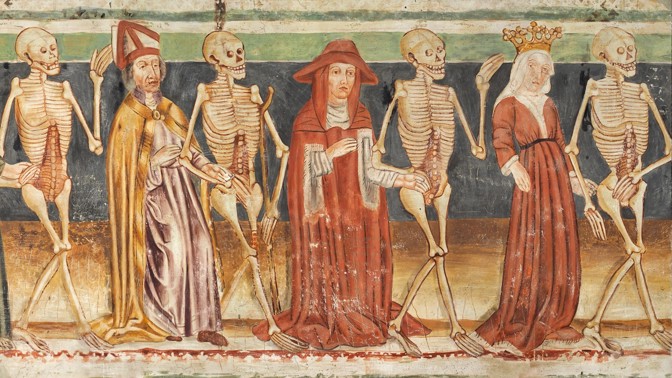 Nebožtíci ve středověku: Tlející mrtvoly tančily s živými papeži a císaři na zdech kostelů