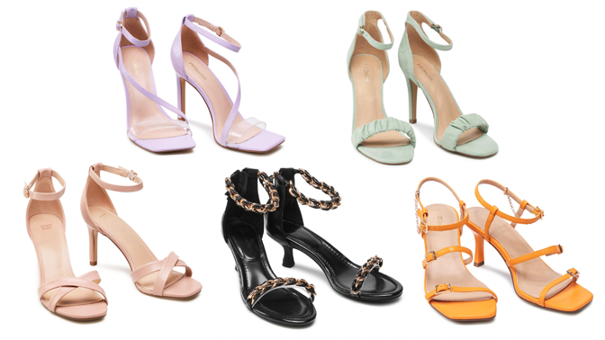 Stylové letní sandálky na podpatku, které prodlouží i zeštíhlí nohy. Tyhle kousky stojí do 500 Kč