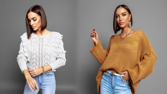 Trendy svetry pro podzim 2022: Dominovat budou oversized střihy, pruhy a knoflíky