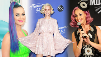Vlasové proměny Katy Perry: Začínala jako tmavovláska, nyní je blond. Nebála se ale ani fialové či zelené
