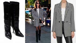 Anne Hathaway předvedla dokonalý podzimní outfit: Oversize sako, svůdné šaty na tělo a maxi brýle