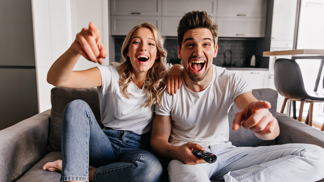 seriál, smích, dvojice, pár, láska