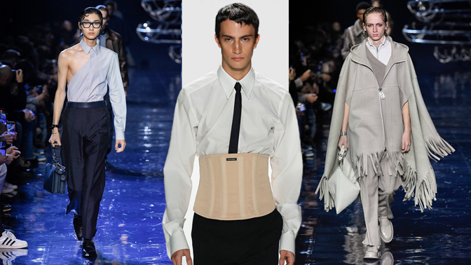 Extravagantní móda pro pány na rok 2023: Korzety, výstřihy, topy na jedno rameno i třásně