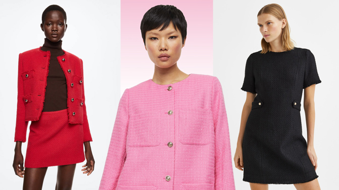 Tvídové a buklé oblečení je velmi trendy. 