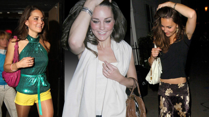 Odvážná móda Kate Middleton z dob, kdy ještě byla Waity Katie: Legíny, odhalené bříško, síťovina i flitry