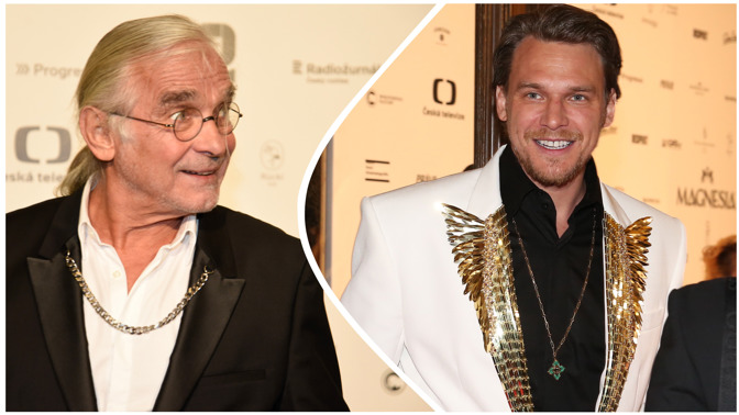 Šik detaily i módní prohřešky slavných mužů na Českých lvech: Kaiser s řetízkem, Dyk se zlatými křídly na klopě