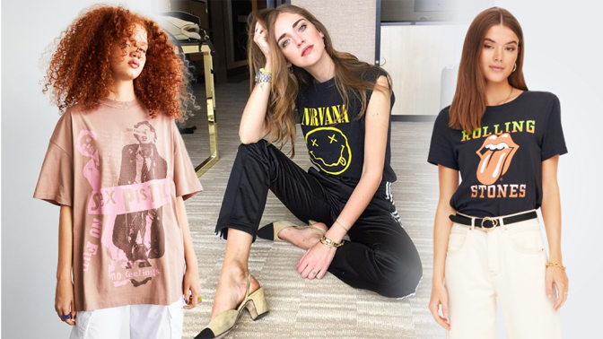 Řekni to tričkem: Potisky ikonických kapel, jako Nirvana, Ramones i AC/DC, jsou zase v kurzu