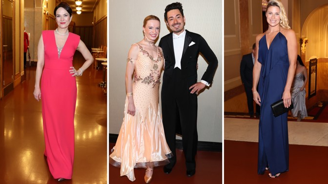 Móda z plesu Českého rozhlasu: Kostková se pochlubila dekoltem, Sestini Hlaváčková dokonale sladěným manželem