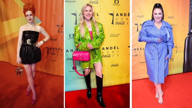 Móda z Cen Anděl: Jedovatě zelená Prachařová, Anna K v průlomových šatech a Žofie vytěžila roztrhané punčochy