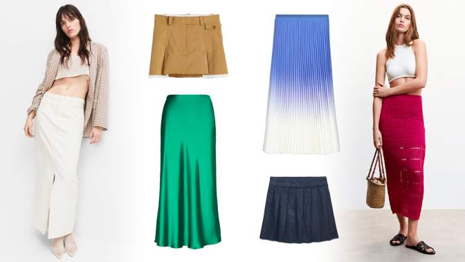 Trendy sukně na jaro 2023: Tenisové mini, džínové midi i satén a krajka. Vyberou si ženy všech typů postav