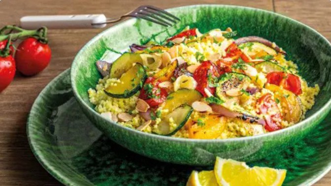 Kuskus s grilovanou zeleninou: Lehký oběd vhodný i pro vegetariány