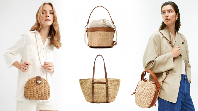 Trendy kabelky na léto 2023: Slaměné tašky zažívají boom. O slovo se hlásí obří verze s popruhy