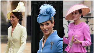 Nejlepší klobouky a fascinátory z korunovace krále Karla III.: Pippa Middleton v něžné žluté, Katy Perry i královna Letizia v růžové