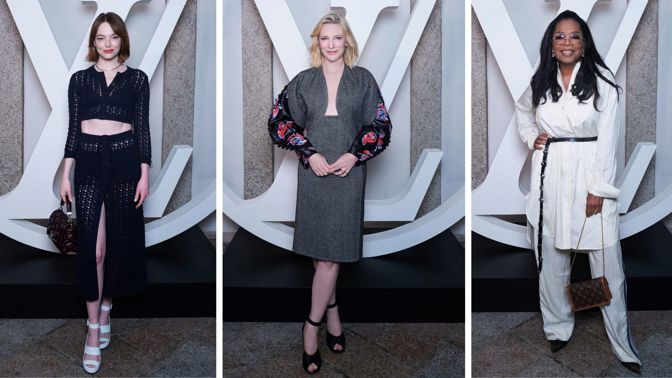 Móda z přehlídky luxusu: Cate Blanchett s nepřehlédnutelnými rukávy, Emma Stone v háčkovaném setu