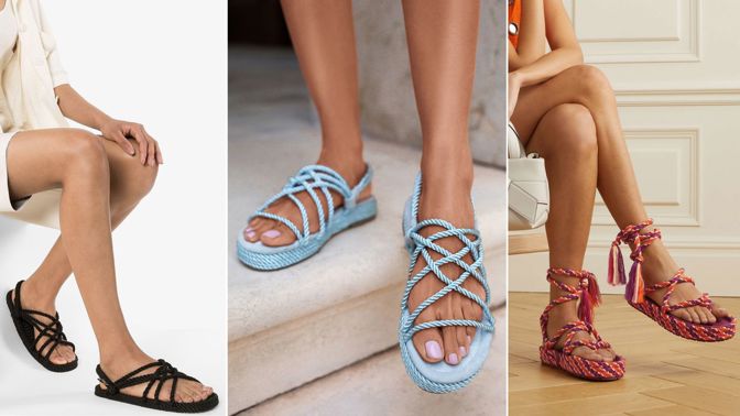 Trendy boty na léto 2023: Provazové sandálky dodají šatníku hravost, pohodlí i styl
