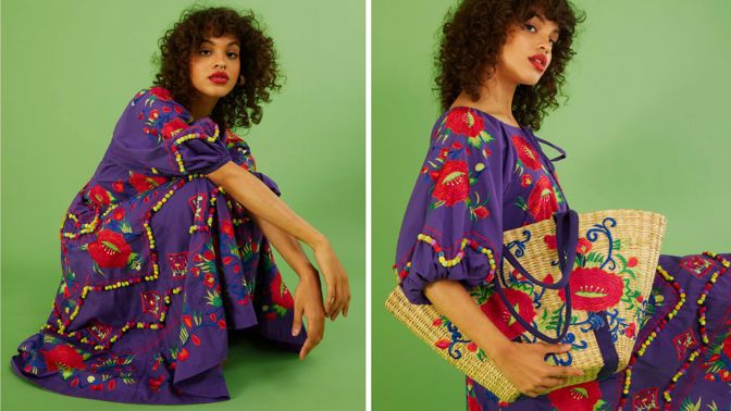 Výšivky jako módní trend na jaro 2023: Stehy zdobí šaty, obuv i doplňky. Hitem je kontrastní lemování