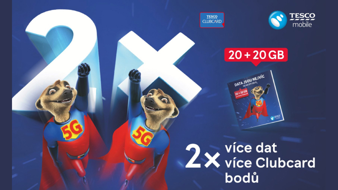 Tesco Mobile přináší svým zákazníkům s Clubcard 2x více dat a Clubcard bodů
