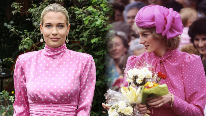 Dvojče princezny Diany: Lady Eliza Spencer se inspirovala svou tetou a oblékla podobné puntíkaté šaty