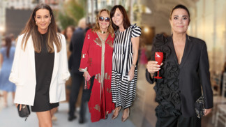 Móda z přehlídky Beaty Rajské ve Varech: Havlová v blyštivém kaftanu, Kubelková se síťovanými ponožkami v lodičkách