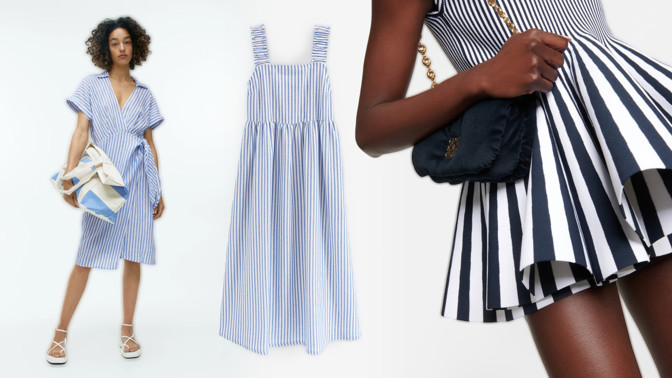 Nestárnoucí trend léta: Modrobílé proužky. Topy, šaty, sukně i doplňky od 299 Kč pro každou ženu i postavu
