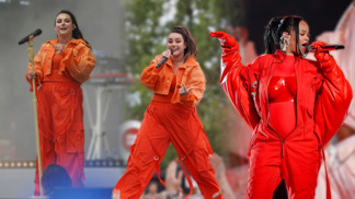 Ewa Farna jako dvojče Rihanny: Oranžový monochromatický model z letošního Super Bowlu zabodoval i na Colours