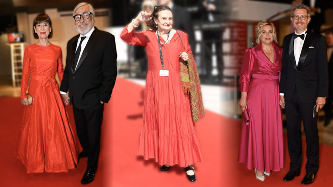 Slavnostnímu zakončení MFFKV vládla rudá: Bartošková s mašlí u pasu, Holubová v oversize šatech a Nerudová k nepoznání