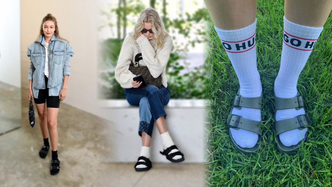 Ponožky v pantoflích: Megahit, nebo módní peklo? Modelka Gigi Hadid a další slavné hvězdy tento trend zavedly a milují