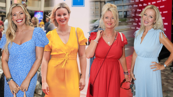 Móda z letní party TV Nova: V záplavě modré zářila rudým modelem Benešová a Pagáčová ve žluté