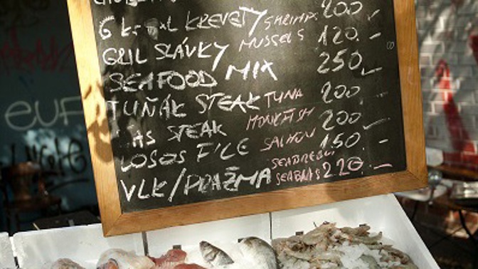 Výběr z ryb a mořských plodů je široký.