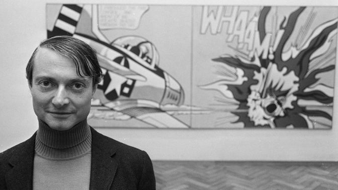 Roy Lichtenstein se svým obrazem "Whaam!".